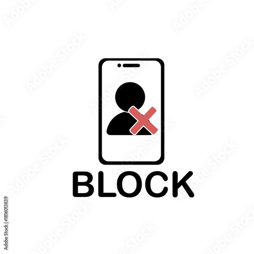 Illustration of account blocking icon. block concept