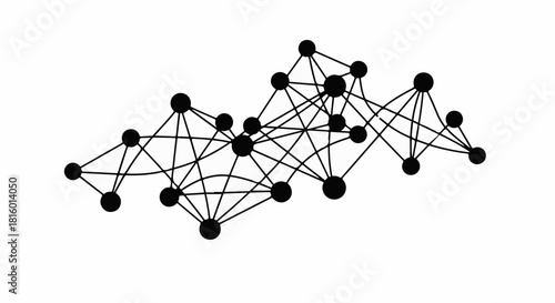Abstract network of interconnected nodes representing data flow and complex systems