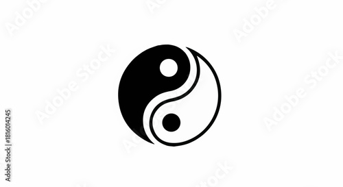 Symbol of yin and yang representing balance and harmony on a white background