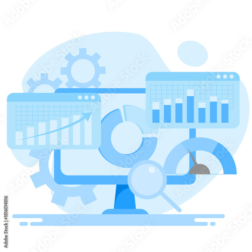Illustration of Modern Business Analysis and Market Research