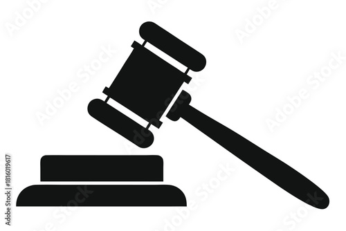judge hammer silhouette vector judge gavel icon