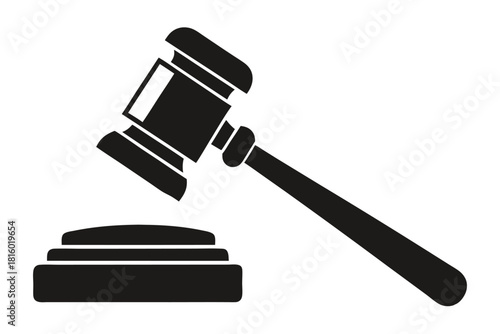 judge hammer silhouette vector judge gavel icon