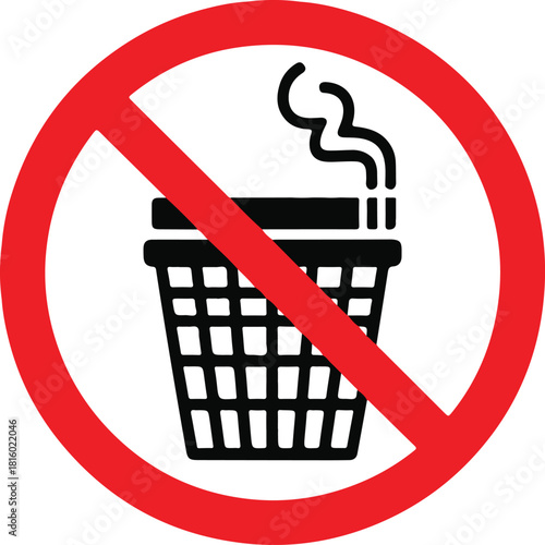 Do not throw cigarette butts in trash can sign