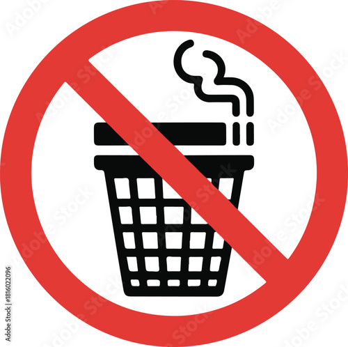 Do not throw cigarette butts in trash can sign