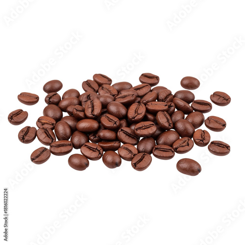 Roasted coffee beans pile