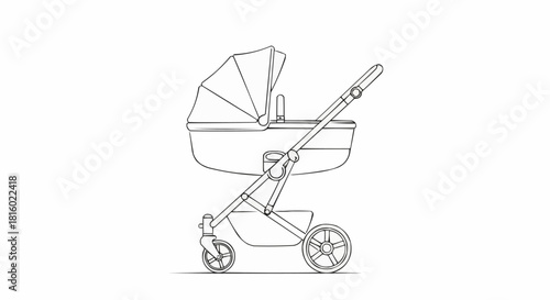 Elegant baby stroller design for comfortable and safe infant transport.