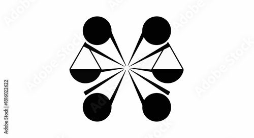 Abstract symbol representing balance and connection with radiating lines