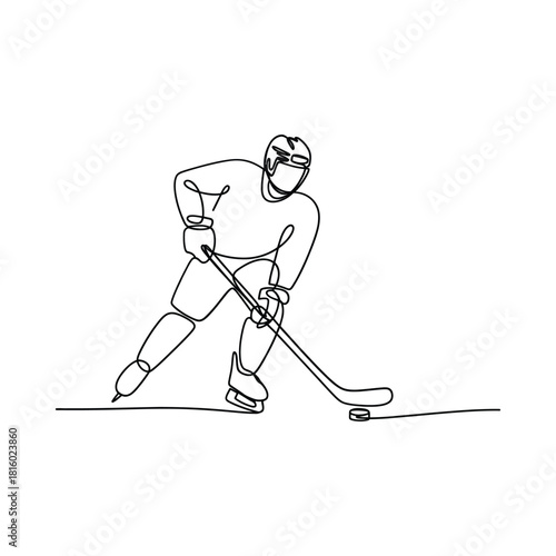 Dynamic sketch of a hockey player in action