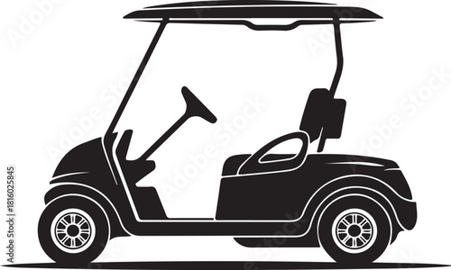 Golf cart silhouette isolated vector