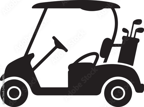 Golf Cart with Clubs