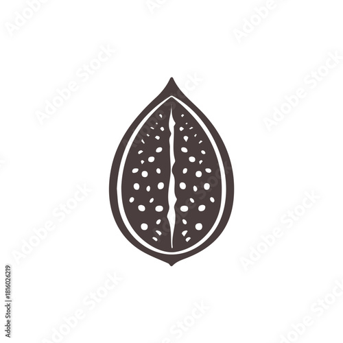 A_Simple_flat_2D_icon_of_a_chia_seed_isolated_on_a_whit_simple illustration with EPS format design, simple flat 2D icon, minimalist design, clipart