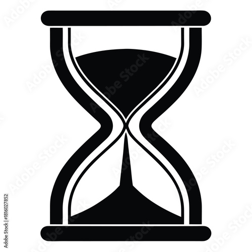 hourglass black and white silhouette on white background