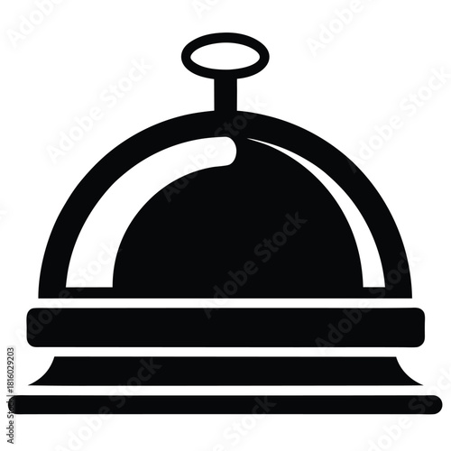 hotel bell black and white silhouette on white background