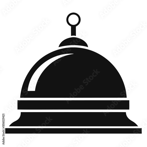hotel bell black and white silhouette on white background