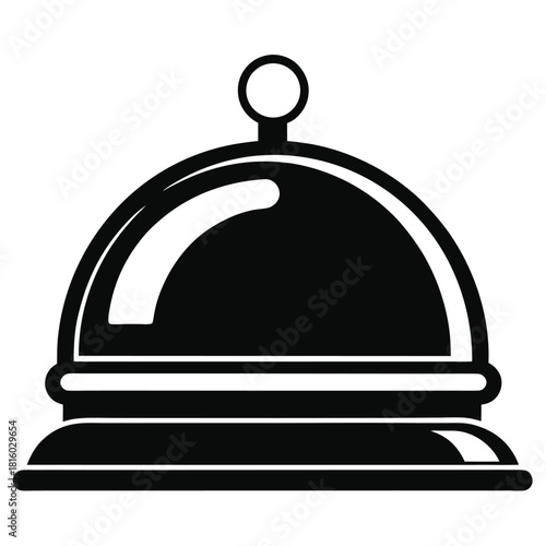 hotel bell black and white silhouette on white background