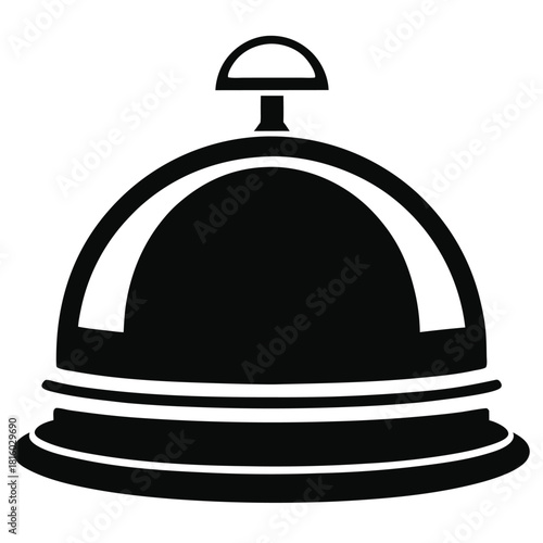 hotel bell black and white silhouette on white background