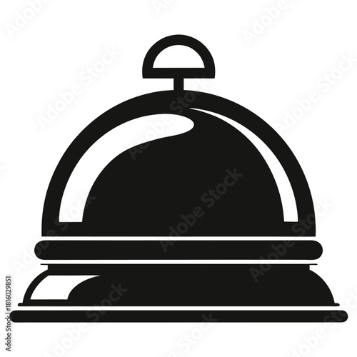 hotel bell black and white silhouette on white background