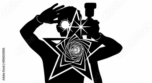 Photographer capturing a moment with a burst of creative inspiration