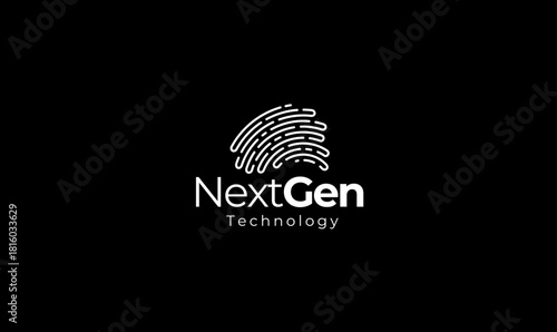 Futuristic Modern NextGen Fingerprint Logo Design