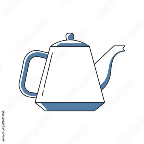 Minimalist teapot illustration showcasing clean lines and simplistic design aesthetics suitable