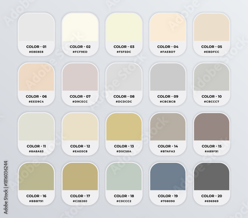 Neutral color codes shades guide palette catalog