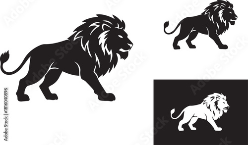 Elegant Lion Silhouettes A Versatile Collection for Design and Branding Projects