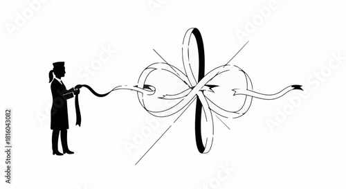 Scientist uses antenna to capture elusive signal in abstract representation of data flow