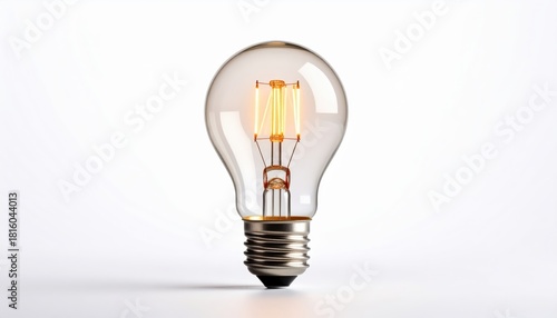 A light bulb glowing brightly, symbolizing innovation and creativity, set against a clean, minimalistic background.