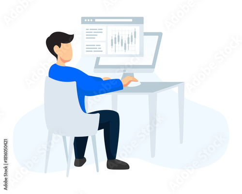 Professional data analyst vector. Investment strategy