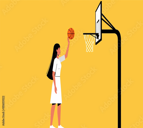 Illustration of female news anchor with censored bar over mouth, symbolizing suppressed information and restricted freedom of speech during a breaking news report