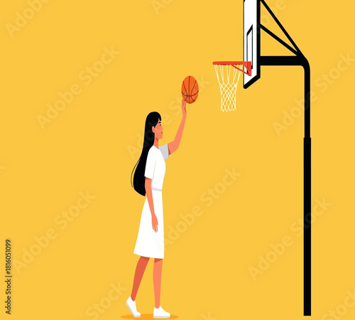 Illustration of female news anchor with censored bar over mouth, symbolizing suppressed information and restricted freedom of speech during a breaking news report