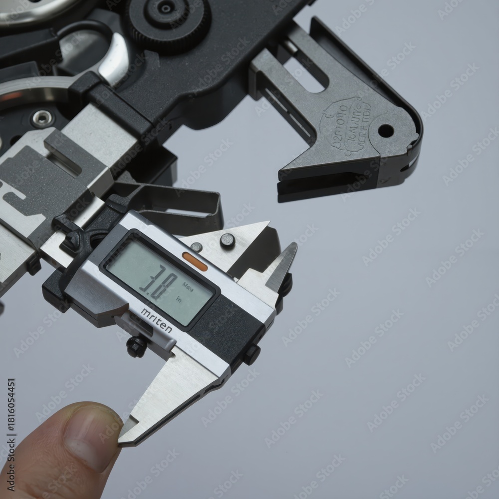 Fototapeta premium a person holding a small electronic device with a digital display