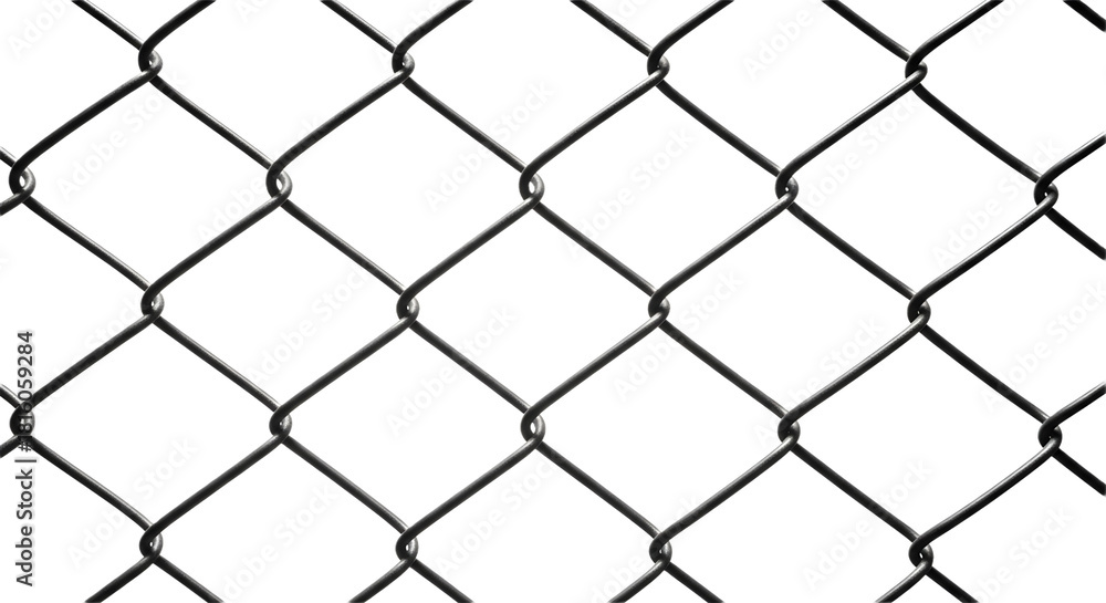 Fototapeta premium Close up of a chain link fence on black