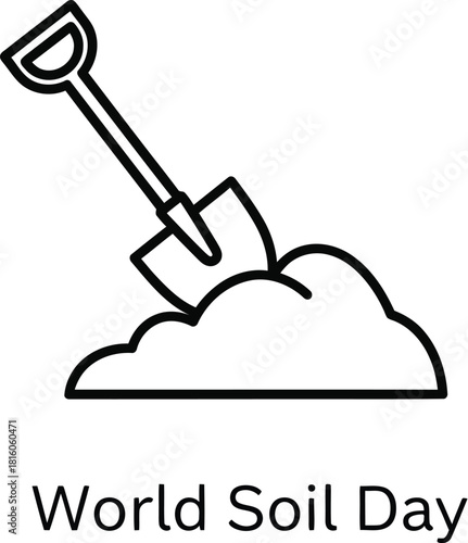 Vector art of illustration of a shovel digging into soil for World Soil Day 