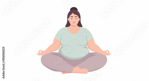 Woman Meditating in Lotus Position for Relaxation and Mindfulness