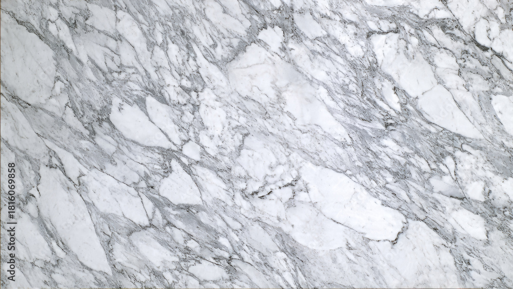 Fototapeta premium Luxurious white marble slab with intricate grey veining, perfect for elegant countertops, flooring, and sophisticated interior design projects.