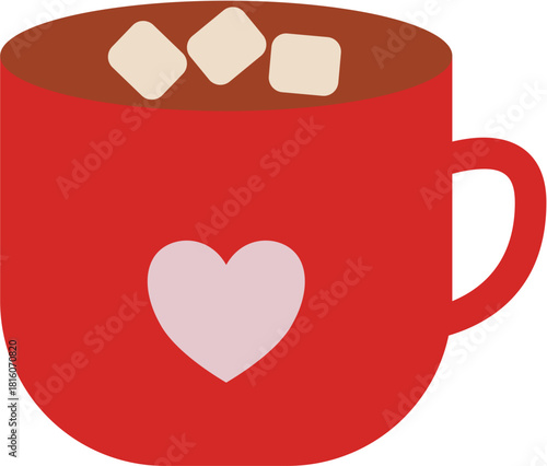 hot chocolate with marshmallows on christmas season 