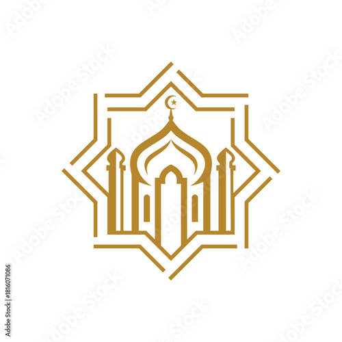Islamic mosque logo design template