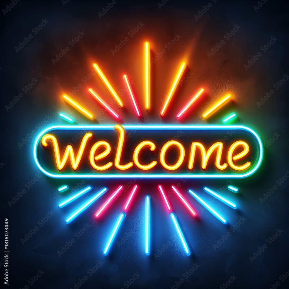 Obraz premium “Welcome doormat, flowers by door, cozy home, warm welcoming feeling.”
