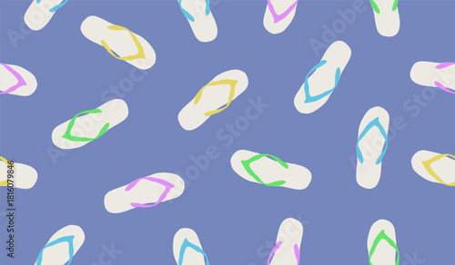 Cute flip flops pattern background vector design