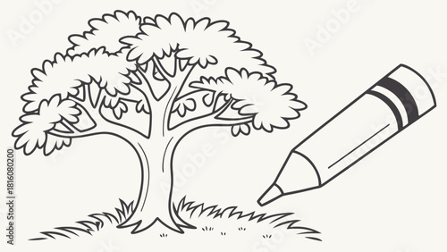 Draw tree using white crayon → kids paint over with watercolor.