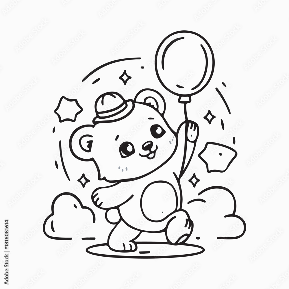 Obraz premium funny cartoon bear