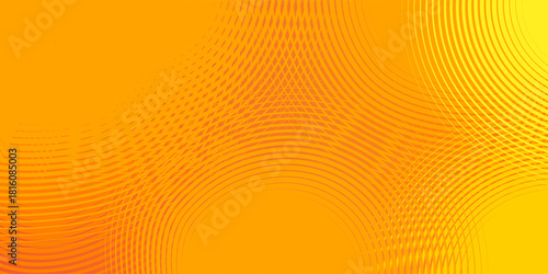 Vibrant abstract yellow and orange radial background with glowing circular light patterns and dynamic lines. Bright modern design for digital or print use
