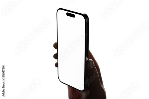Fotografie minimalist hand holding grip gesture modern phone mobile device in silhouette ba