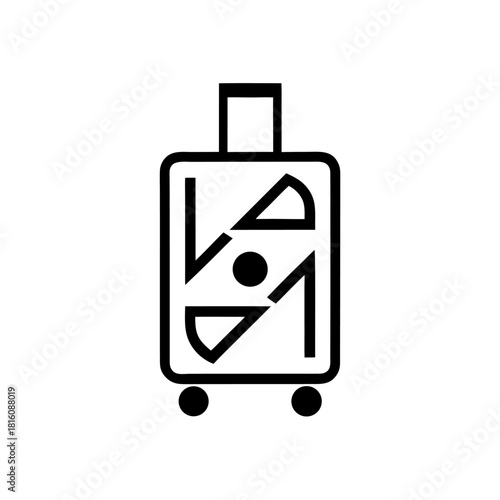 A rolling suitcase icon symbolizing travel, trips, flights, vacations, and business journeys.