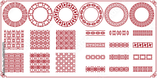 set of chinese traditional frame design