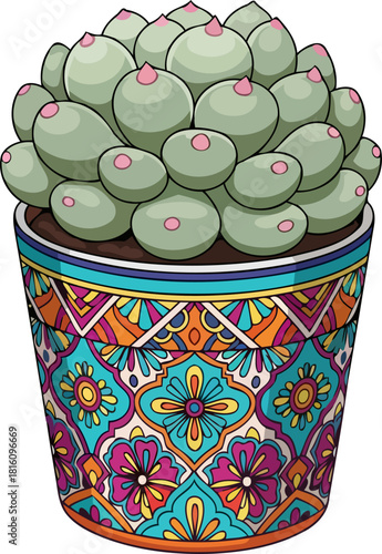 global garden groove succulent serenity in a tapestry of hues, isolated on transparent background