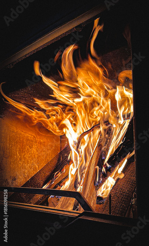 fire in the fireplace