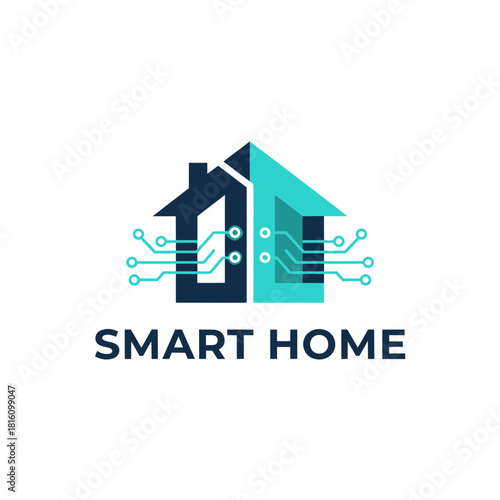 Smart Home Technology Circuit Logo