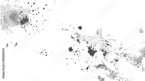 Grey structural grunge overlay texture for wallpaper and creative design elements. Abstract grey texture with symmetrical scattered particles for modern graphic backgrounds. 